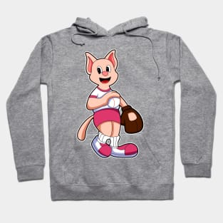 Cat at Baseball Sports Hoodie